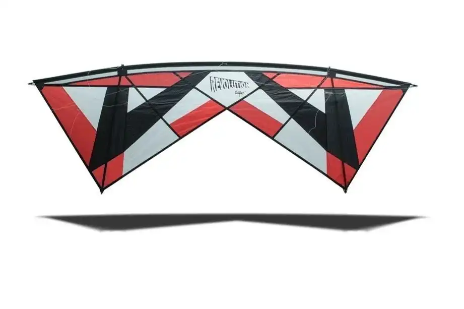 Revolution REFLEX XX Vierleiner-Lenkdrachen/Stabdrachen (4-Leiner) KITE ONLY - 249 cm x 84 cm weiß/schwarz/rot